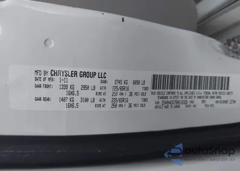 2011 Dodge Grand Caravan Express z USA, uszkodzony, nr VIN 2D4RN4DG7BR616328